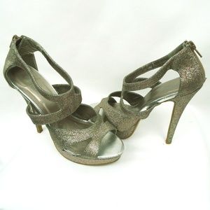 Silver Glitter Heels